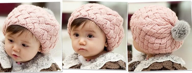 超Q小公主兔毛球貝雷帽/保暖毛線帽(5個月至4歲)