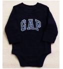 babyGap 深藍GAP印花字母長袖包屁衣(3-6M)