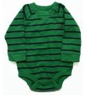 babyGap 條紋綠長袖包屁衣(3-6M)