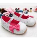 ◆粉紅蝴蝶結小花軟膠底寶寶鞋/防滑學步鞋/小童鞋8854B