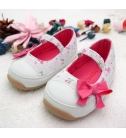 ◆粉紅蝴蝶結小花軟膠底寶寶鞋/防滑學步鞋/小童鞋8854B