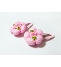 韓款玫瑰花型BB髮夾(兩入一組)粉紅