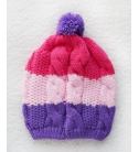 新款寶寶彩色糖果帽/針織毛球帽/毛線帽(紅粉紫)