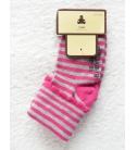 babyGap寬口反摺無束痕童襪(12-24M)粉紅灰條紋