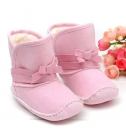 英國tiny ted粉色優雅女寶寶保暖靴/學步鞋(TPR鞋底)