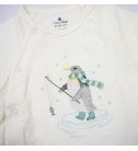 ◆2012 babyGap站在浮冰上釣魚的企鵝刺繡側開扣長袖包屁衣(6-12M)