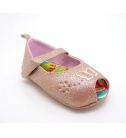 粉色珠光魚口寶寶鞋/學步鞋(防滑膠底)