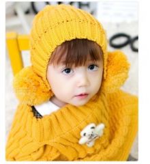 可愛寶寶素色球球帽/保暖帽/(6個月-5歲適用)五色可選