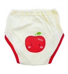 純棉卡通印花寶寶三層學習褲-小紅蘋果