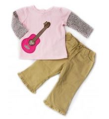 Carter’s粉紅吉他長袖套裝-上衣加褲子