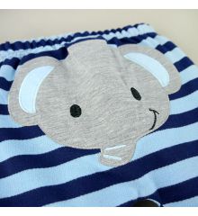 微笑大象PP褲-深淺藍條紋