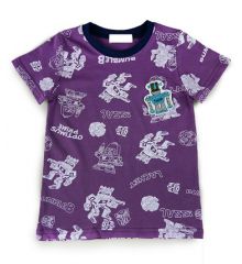機器人短袖上衣T恤-紫