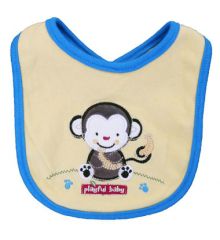 法國品牌bon bébé可愛刺繡款/圍兜/口水巾(小猴子)