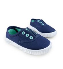 兒童百搭素色帆布鞋(藍)