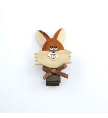 韓國進口木質髮夾-兔子