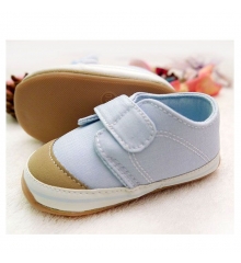 水藍色純棉防滑軟膠底寶寶鞋/防滑學步鞋/小童鞋