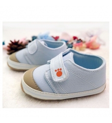 水藍色純棉防滑軟膠底寶寶鞋/防滑學步鞋/小童鞋