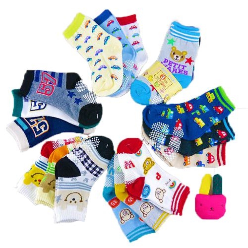 1~3歲男寶寶防滑點膠童襪‧3雙/組(隨機出貨)