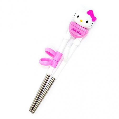 韓國製Hello Kitty兒童不銹鋼學習筷-右手用(3歲以上)