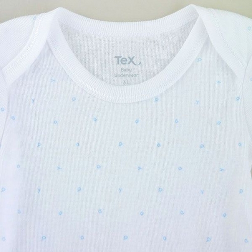【TEX baby】純棉長袖包屁衣-藍色字母