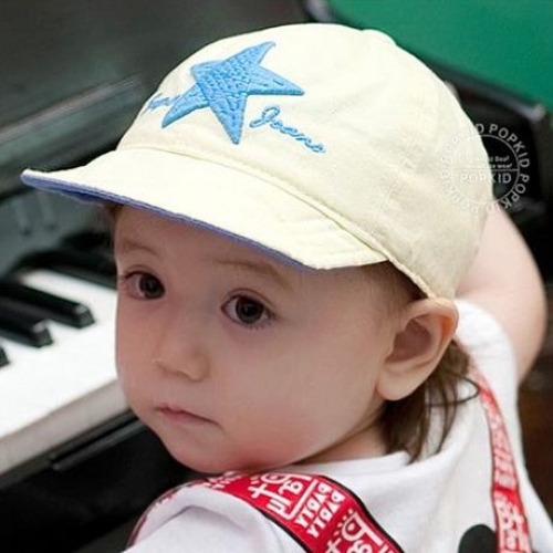 韓國製寶寶星星遮陽帽(軟式帽沿，舒適安全)