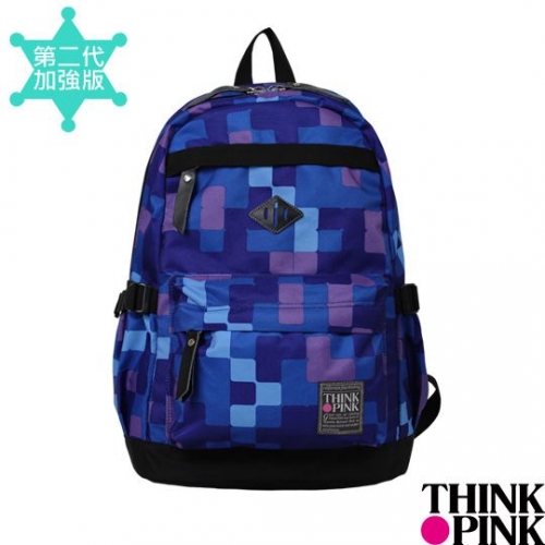 【THINK PINK】幻彩系列第二代加強版輕量後背包-方格紫