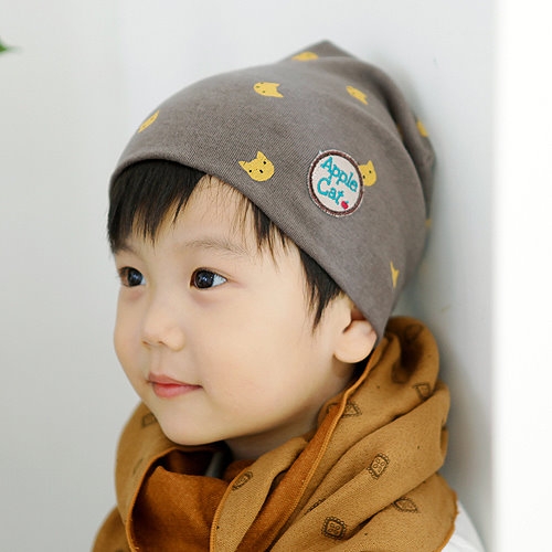 韓國製 APPLECAT保暖帽  (印花車縫圖標)