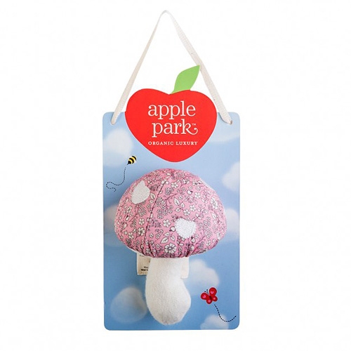 美國 Apple Park 野餐好朋友系列- 蘑菇搖鈴啃咬玩具 - 粉紅花瓣