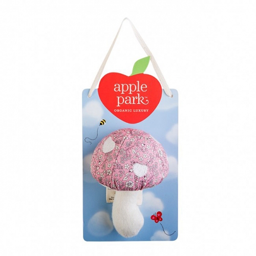 美國 Apple Park 野餐好朋友系列- 蘑菇搖鈴啃咬玩具 - 粉紅花瓣