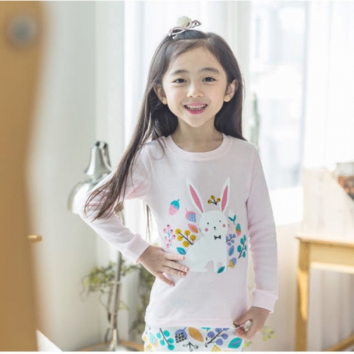 【超值特價】韓國製純棉兒童家居服套組(上衣+褲子)-小白兔