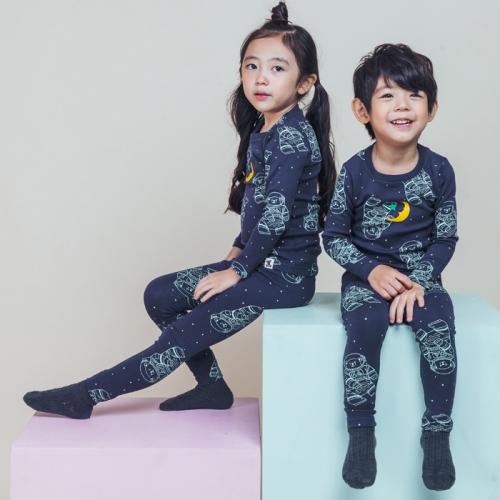 【超值特價】韓國製厚款純棉家居服套組(上衣+褲子)-太空漫步