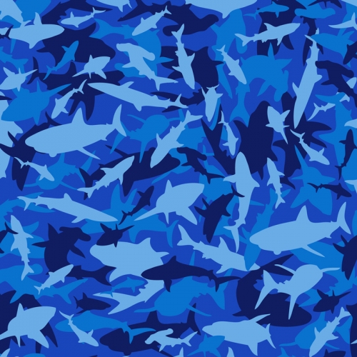 美國Bixbee迷彩系列-藍海群鯊輕量舒壓背/書包【中童】