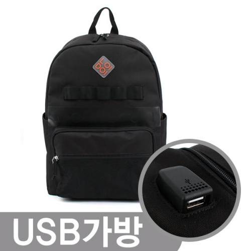 韓國 oidoi Black USB後背包-黑色