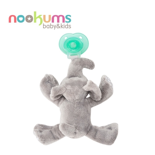 美國 nookums 寶寶可愛造型安撫奶嘴/玩偶-小灰象