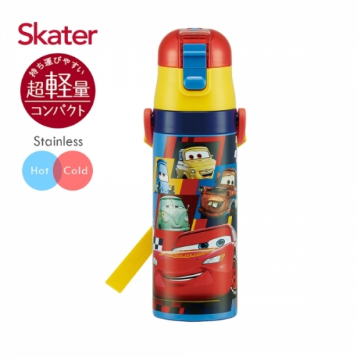 日本Skater不鏽鋼直飲保溫水壺(470ml)閃電麥昆-黃藍