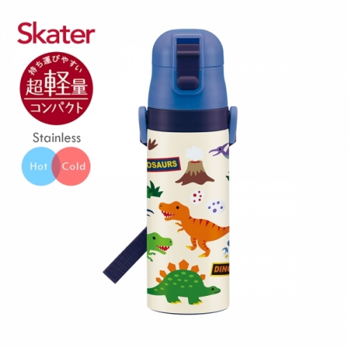 日本Skater不鏽鋼直飲保溫水壺(470ml)恐龍