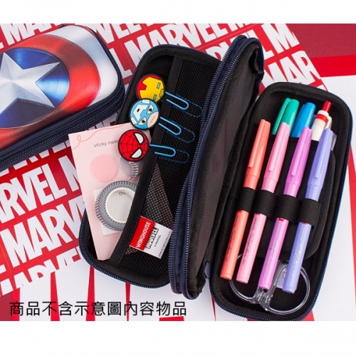 韓國MARVEL美國隊長3D立體EVA雙層筆盒【MV0607】