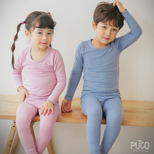 韓國製發熱衣家居服(上衣+褲子)-淺藍