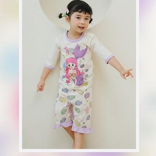 韓國製有機純棉家居服(七分袖)-美人魚