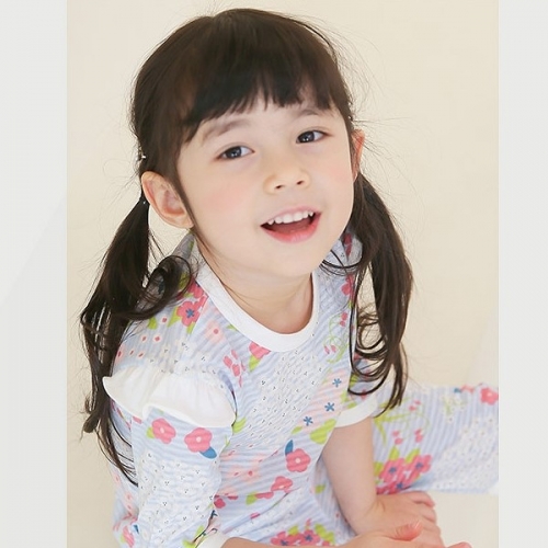 韓國製有機純棉荷葉袖家居服(七分袖)-花朵盛宴