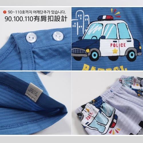 韓國製有機棉家居服(七分袖)套裝-警車