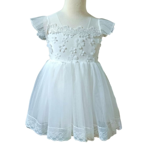 白色紗裙小洋裝(兩層紗+棉質內襯)