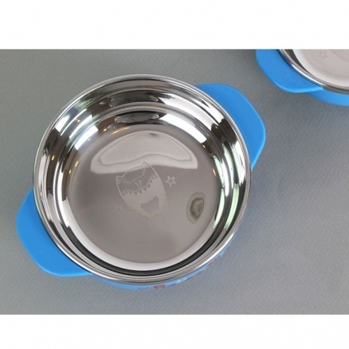 韓國製獸電戰隊-雙耳平把304不鏽鋼餐碗 / 湯碗-大