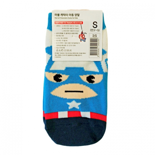 正韓襪子/韓國製卡通襪/船形襪/兒童襪-美國隊長