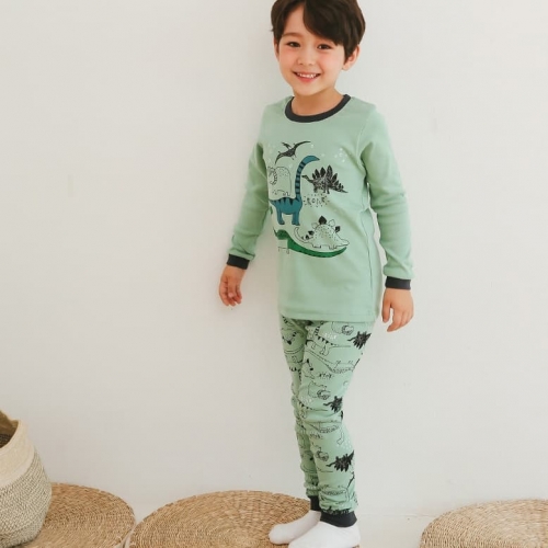 韓國製有機棉有機家居服(上衣+褲子)-侏儸紀恐龍