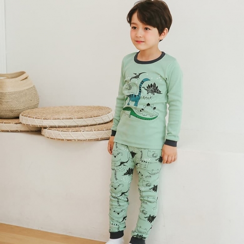 韓國製有機棉有機家居服(上衣+褲子)-侏儸紀恐龍