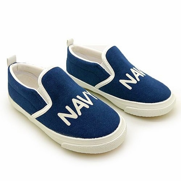 【超值特價】韓國製Kz shoes四季款兒童棉布鞋-NAVY