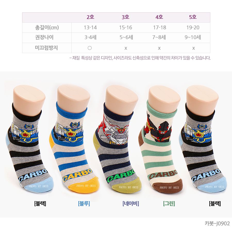 韓國製兒童造型襪(5雙入)-Micro carbot機器戰士