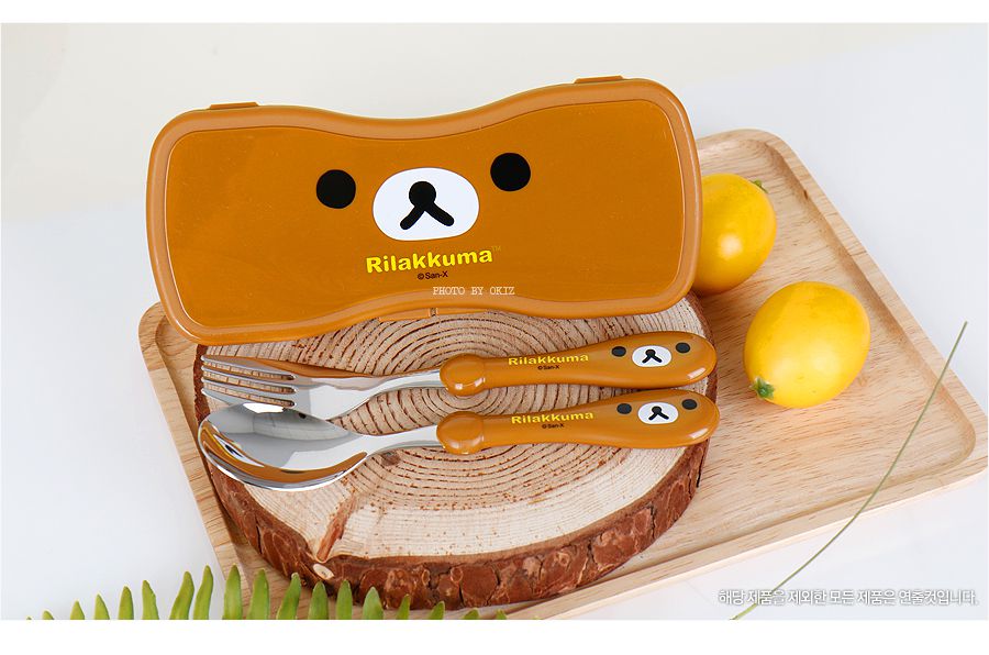 韓國製Rilakkuma拉拉熊 (304不鏽鋼湯匙、湯匙+餐具盒)餐具組