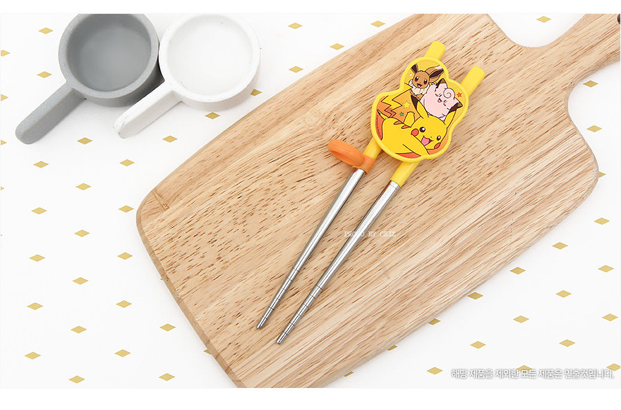 韓國製pokemon寶可夢304不鏽鋼學習筷-可更換筷頭人物
